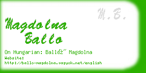 magdolna ballo business card